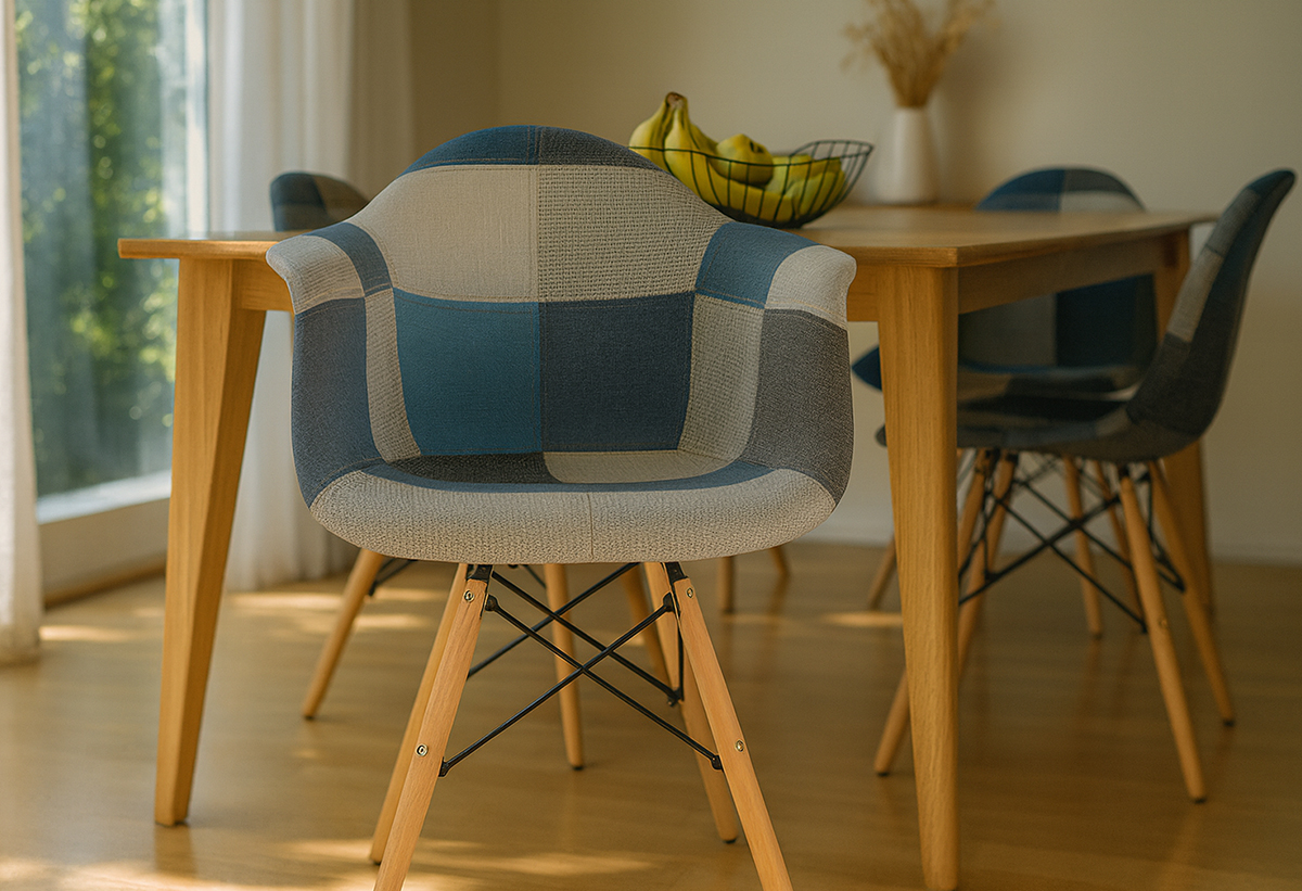 Απεικονίζεται μια τραπεζαρία με καρέκλες Soft.